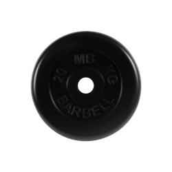 Диск обрезиненный 20кг, d=51мм (черный) MB Barbell MB-PltB51-20