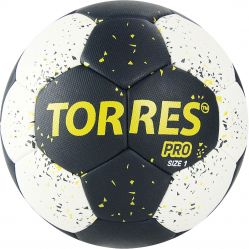 Мяч гандбольный TORRES PRO №1 (ПУ) черно-бело-желтый