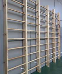 Стенка гимнастическая "Стандарт" 3000х800х135мм (боковины из массива сосны, березовые перекладины, в деталях) СТП-81