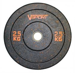 Диск бамперный черный 2,5 кг V-SPORT FTX-1037-2.5