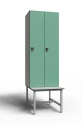 Шкаф для раздевалок ЛДСП 1-2 на скамье-подставке (2 секции) 1550х864х500 мм