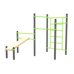 Воркаут (наклонная скамья, 3 перекладины, шведская стенка) ZAVODSPORTA W230