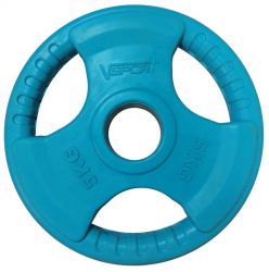 Диск олимпийский» 5 кг обрезиненный цветной с ручкой V-SPORT LC-5