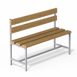 Скамейка для раздевалок со спинкой (цельная)