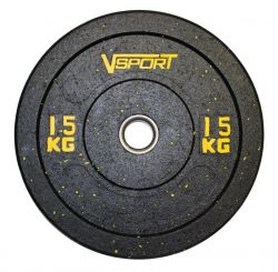Диск бамперный черный 15 кг V-SPORT FTX-1037-15