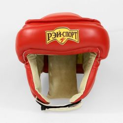 Шлем боксерский с дополнительной защитой лба БОЕЦ-2 (кожа) красный