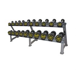 Комплект полиуретановых гантелей 2,5-25 кг (10 пар) со стойкой FTX-412.1