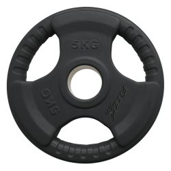 Диск олимпийский 5 кг обрезиненный черный с ручками V-SPORT LBH-5