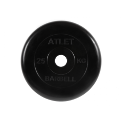 Диск обрезиненный Атлет 25 кг, d=51 мм (черный) MB Barbell MB-AtletB51-25 Диск обрезиненный Атлет 25 кг, d=51 мм (черный) MB Barbell MB-AtletB51-25
