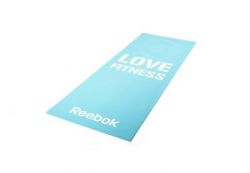 Тренировочный коврик (мат) для фитнеса Reebok Love, тонкий голубой