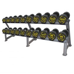 Комплект полиуретановых гантелей 12,5-35 кг (10 пар) со стойкой FITEX PRO FTX-415.1 Комплект полиуретановых гантелей 12,5-35 кг (10 пар) со стойкой FITEX PRO FTX-415.1