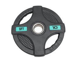 Диск олимпийский обрезиненный с двумя хватами Original FitTools FT-2HGP 10 кг