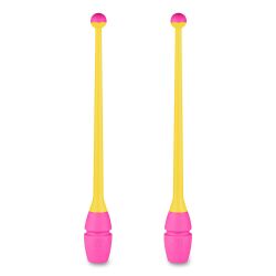 Булавы для художественной гимнастики 45 см (желто-розовый)
