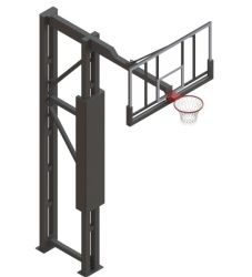 Баскетбольная стойка усиленная, двухопорная, вылет 1,65 м (амортизационное кольцо, сетка) СТ-470