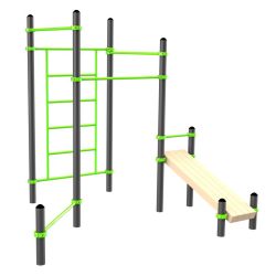 Воркаут (3 турника, шведская стенка, наклонная скамья, перекладина для отжиманий) ZAVODSPORTA W322