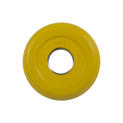 Диск обрезиненный 0,75кг, d=31мм (желтый) MB Barbell MB-PltC31-0,75