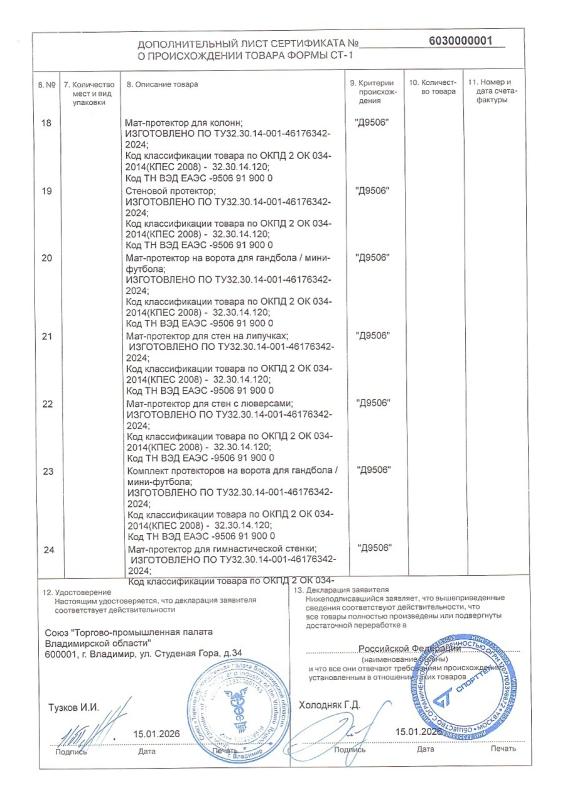 Сертификат о происхождении товара СТ-1