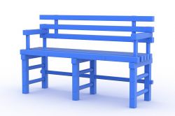 Скамья со спинкой и подлокотниками 1300х420х450мм