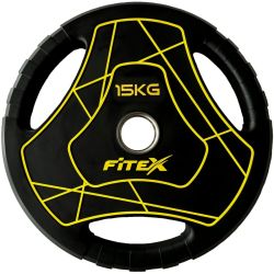 Диск "Олимпийский" полиуретановый с ручками FITEX PRO LP 15 кг