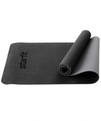 Коврик для йоги и фитнеса STARFIT FM-201 TPE 183x61х0,4 см (черный/серый)