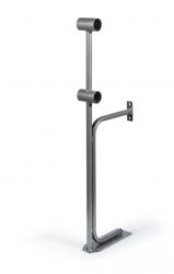 Кронштейн для хореографического (балетного) станка напольный пристенный двухрядный (серебристый)