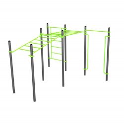 Воркаут (рукоход в подъем и клас., швед стенка, перекладина, перекладины верт.) ZAVODSPORTA W328