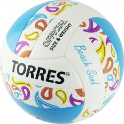 Мяч для пляжного волейбола TORRES Beach Sand Blue №5 (ТПУ) разноцветный Мяч для пляжного волейбола TORRES Beach Sand Blue №5 (ТПУ) разноцветный
