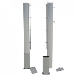 Стойки теннисные стационарные алюминиевые 100х120 мм со стаканами SPORTWERK (SPW-AТ-3)