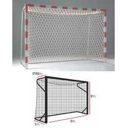 Сетка для гандбола/футзала EL LEON DE ORO 3х2 м d=4 мм, яч. 120х120 мм (глуб. 0,8/1) полипропилен, белая