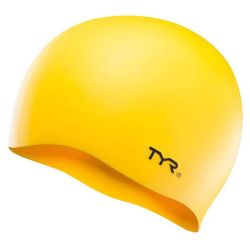 Шапочка для плавания TYR Wrinkle Free Silicone Cap (силикон) желтый
