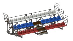 Трибуна телескопическая 3-х рядная на 26 мест СТ-459
