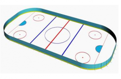 Хоккейная площадка 30х15 м стеклопластик 5 мм