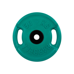 Диск обрезиненный с ручками 50кг, d=51мм (цветной) MB Barbell MB-PltCS-50 Диск обрезиненный с ручками 50кг, d=51мм (цветной) MB Barbell MB-PltCS-50