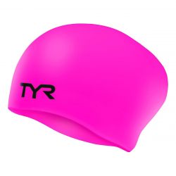 Шапочка для плавания TYR Long Hair Wrinkle-Free Silicone Cap (силикон) розовый
