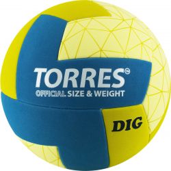 Мяч волейбольный TORRES Dig №5 (ПВХ с добавл.эластомера) Мяч волейбольный TORRES Dig №5 (ПВХ с добавл.эластомера)