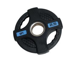 Диск олимпийский обрезиненный с двумя хватами Original FitTools FT-2HGP 2,5 кг