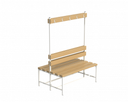 Скамейка с вешалкой для раздевалок двухсторонняя (разборная)