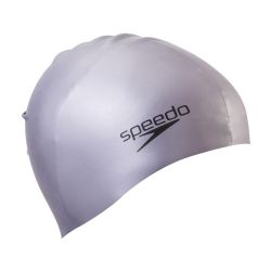 Шапочка для плавания SPEEDO Plain Molded Silicone Cap серебристый