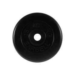 Диск обрезиненный 15кг, d=51мм (черный) MB Barbell MB-PltB51-15
