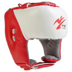Шлем боксерский классический БОКС-11, M (иск.кожа) красно-белый