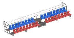 Трибуна сборно-разборная 3-х рядная на 50 мест СТ-220 Трибуна сборно-разборная 3-х рядная на 50 мест СТ-220