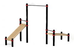 Турник уличный с лавками для пресса Воркаут ТС-39