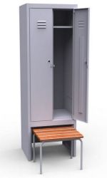 Шкаф для раздевалок с выдвижной скамьей (1 секция)