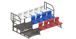 Трибуна сборно-разборная 3-х рядная на 14 мест СТ-228 Трибуна сборно-разборная 3-х рядная на 14 мест СТ-228