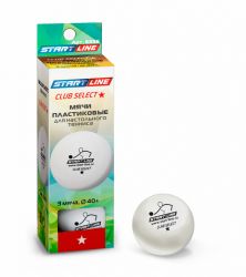 Мяч для настольного тенниса START LINE Club Select 1* New (3 шт, бел.) Мяч для настольного тенниса START LINE Club Select 1* New (3 шт, бел.)
