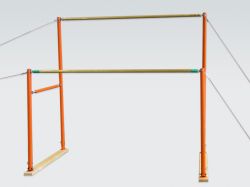 Брусья гимнастические женские массовые (стеклопластиковые жерди, шпон дерева)