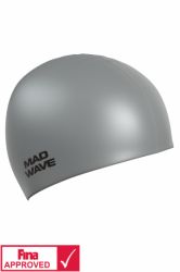 Шапочка для плавания MADWAVE Intensive Silicone Solid FINA Approved (силикон) серый