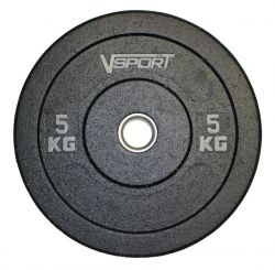 Диск бамперный черный 5 кг V-SPORT FTX-1037-5 Диск бамперный черный 5 кг V-SPORT FTX-1037-5
