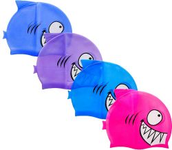 Шапочка для плавания детская "акула" (силикон)