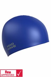 Шапочка для плавания MADWAVE Intensive Silicone Solid FINA Approved (силикон) синий